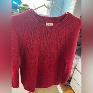 Cozy Red Cable Knit Sweater